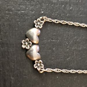 James Avery Retired flowers and hearts necklace 13"